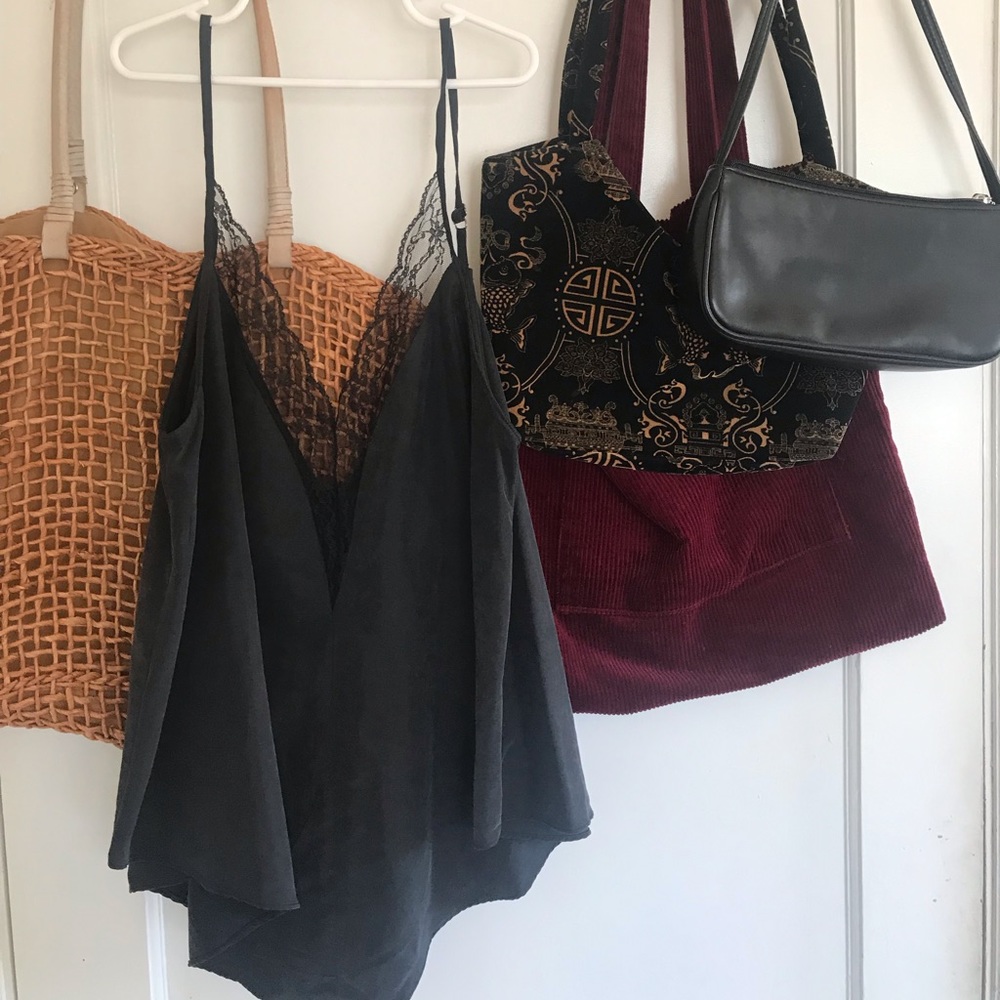 Zara suede v neck tank S